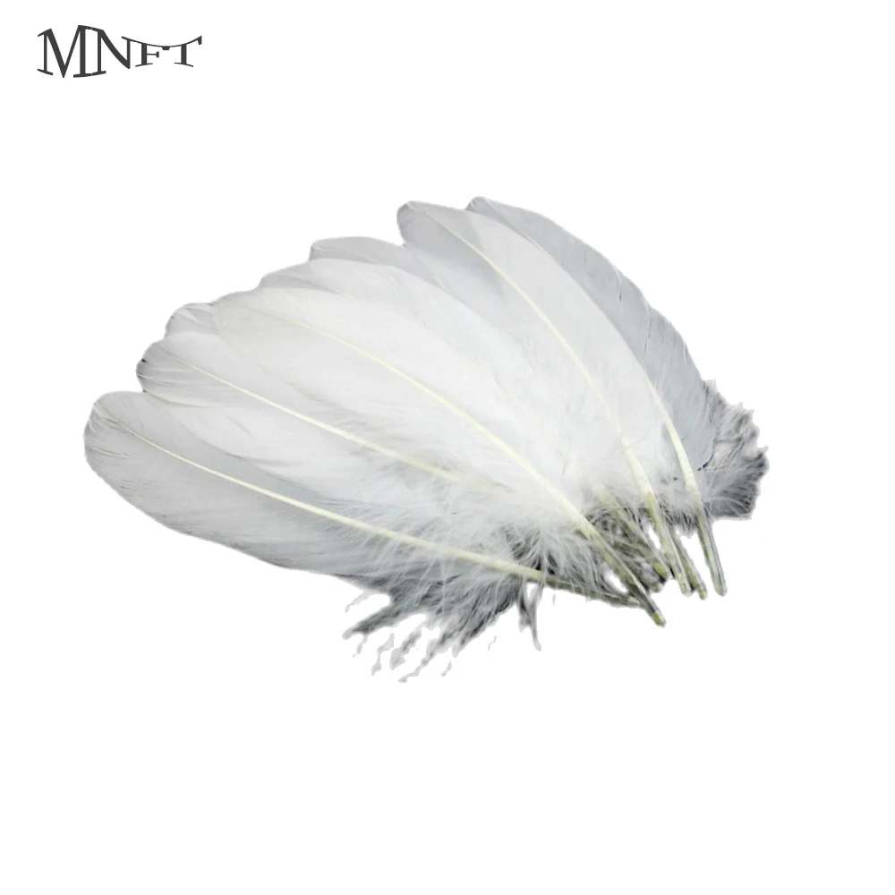 MNFT 10PCS Natural Goose Feathers White13-20cm / 5-8inches Fly Tying Material