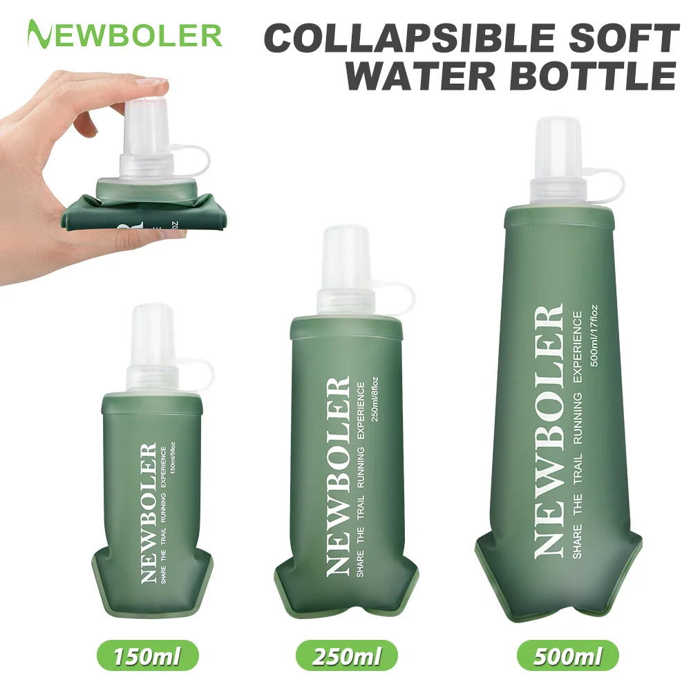 1PC 150ml/250ml/500ml Outdoor Faltbare Silikon Biss Größe Wasser Flasche Laufen Camping wandern Reise Bequeme Wasser Flasche