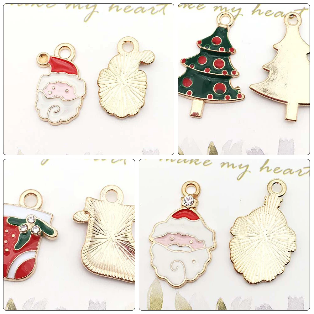 

24 Pcs Tibetan Alloy Pendant Christmas Charms for Jewelry Decorations DIY Accessory