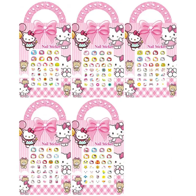 Random 1Pcs Sanrio Kuromi Nail Sticker Hello Kitty Mymelody Cinnamoroll Cartoon Nail Stickers For Kid Birthday Gift