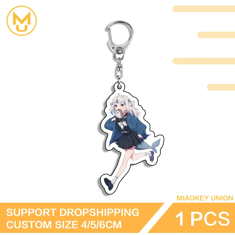 Kawaii Vtuber Loli Gawr Gura High Quality Acrylic Key Chains Personality Functional Props For Friends Fashion Key Ring Gifts