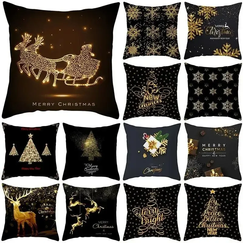 

Christmas Themed Pillowcases Car Accessories Office Santa Claus Living Room Sofa Home Pillowcases