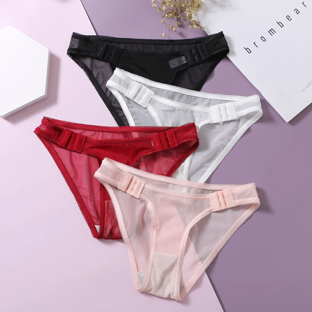 

3pcs/Set Sexy Women's Panties Thong Sheer Lace Girls Panties Low Waist Cotton Lingerie Cutout Briefs T-Panties