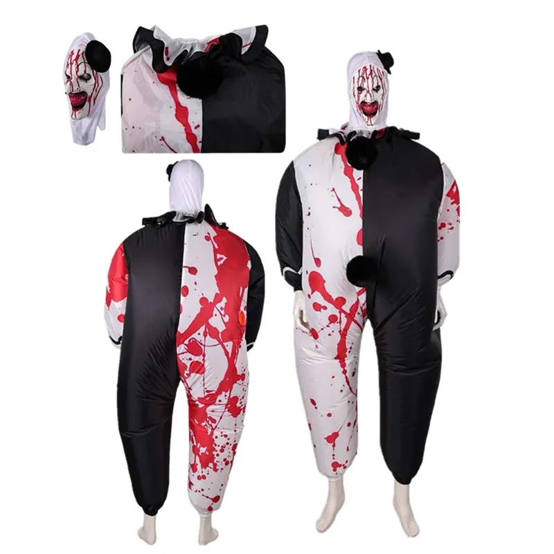 

Terrifier Fantasy Art The Clown Cosplay Inflatable Air Blow Up Costume Adult Jumpsuit Mask Outfits Halloween Carnival Party Suit