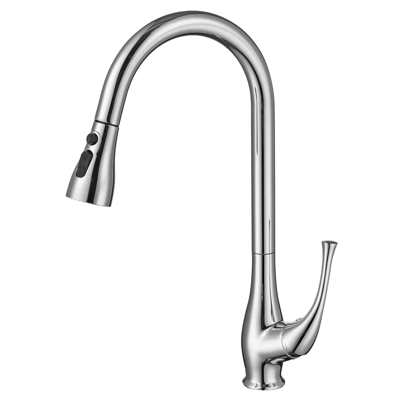 

Kitchen pull-out mixer faucet nozzle Single handle dual function sink faucet. Hot and cold kitchen faucets rotate 360 degrees.