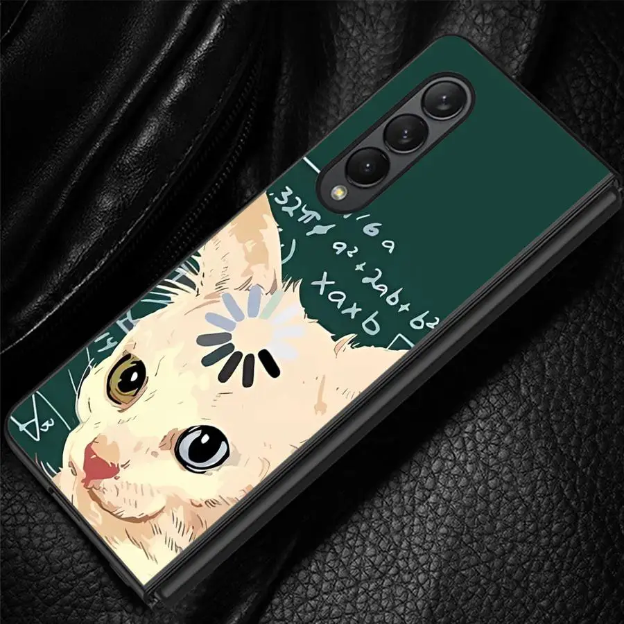 Cartoon Kitten Case for Samsung Galaxy Z Fold 8 Ultra Z Fold 7 6 5 4 3 ZFold3 ZFold5 ZFold4 ZFold7 ZFold6 Phone Shell Funda