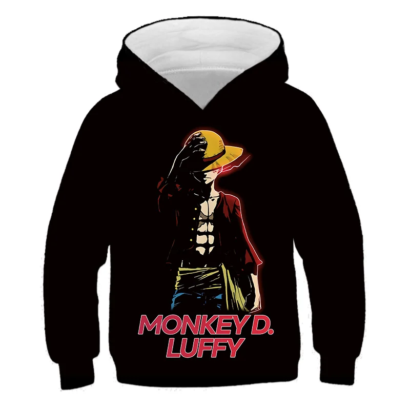 One Piece Kids Hoodie Sweatshirt One Piece Boys Girls 3D Printing Sport Sweater Cosplay Costume Children Pullovers Tops