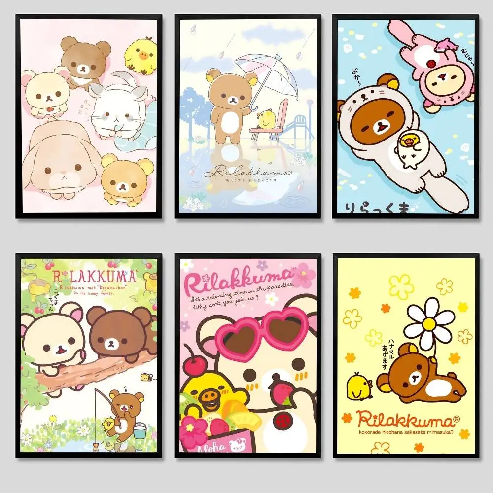 R-Rilakkumas Poster Picture Canvas Painting Wall Art Home Decoration Print For Living Room Decor