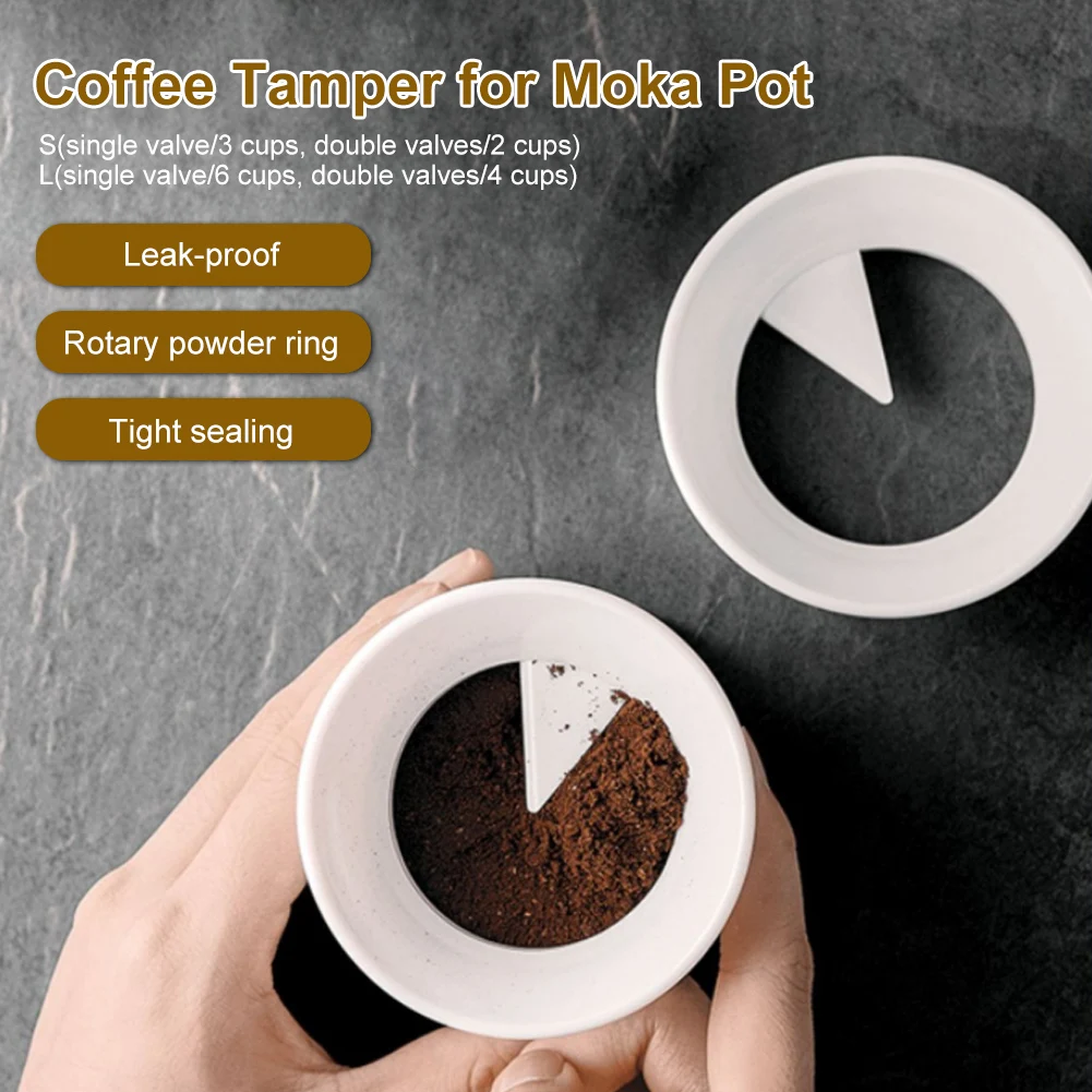 85MM 90MM Coffee Tamper for Moka Pot Rotary Powder Dosing Ring Coffee Distributor Leveler Espresso Tools