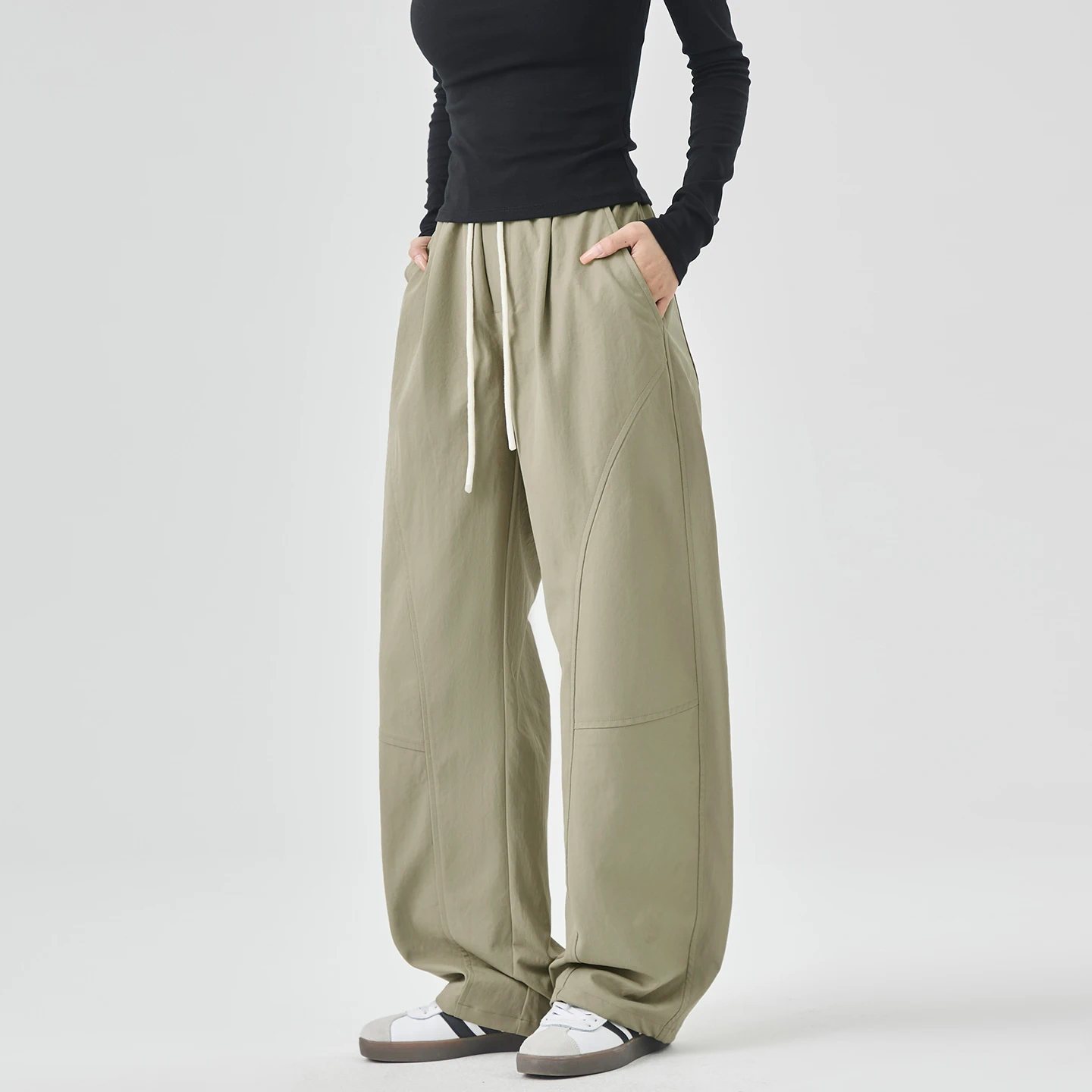 

2025 AW Men's American High - Street New Trendy Patchwork Wide - Leg Long Pants with Slouchy Fit