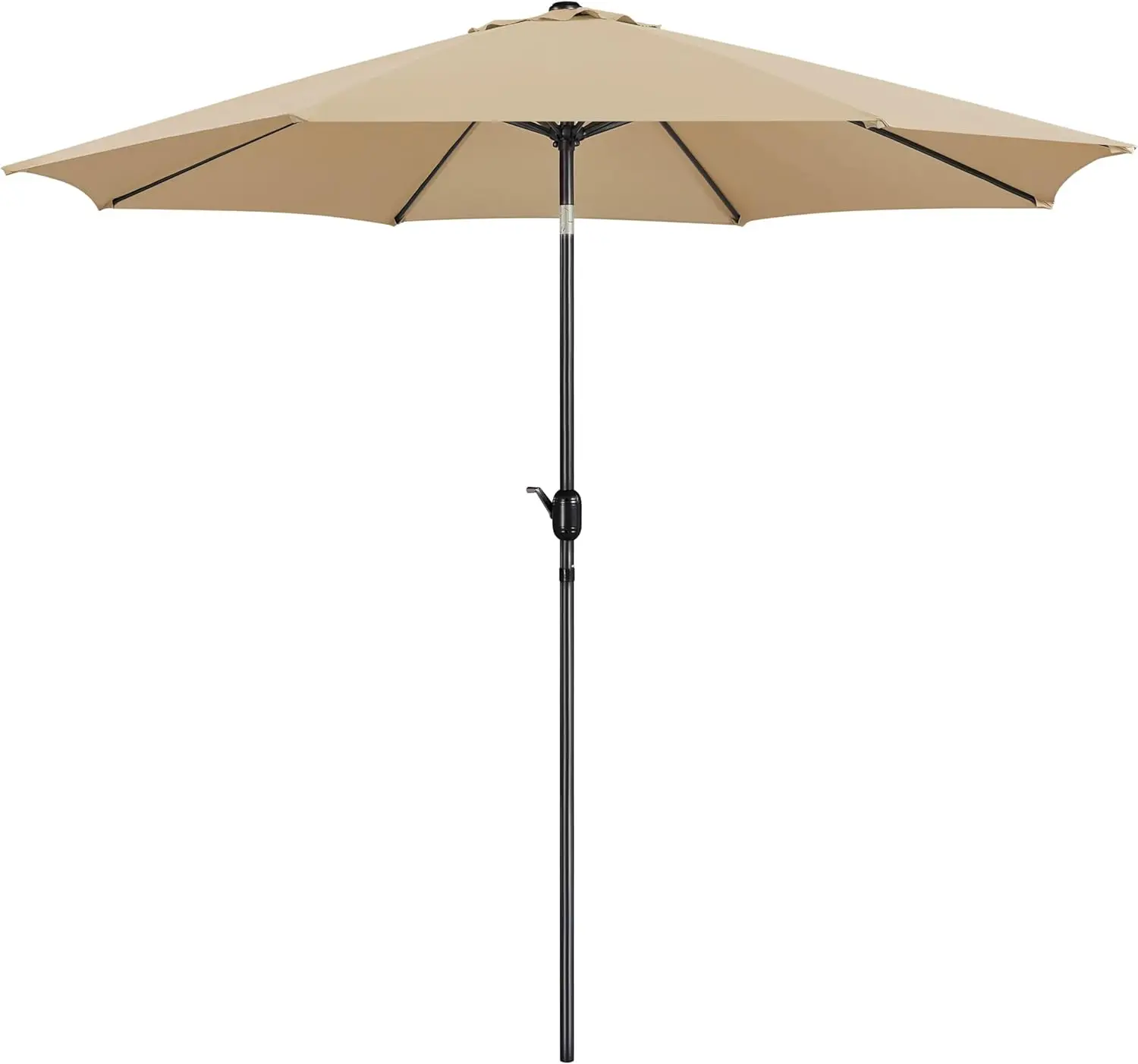 

10FT Patio Umbrella with Push Button Tilt & Crank for Garden/Beach/Lawn, 8 Ribs, Tan