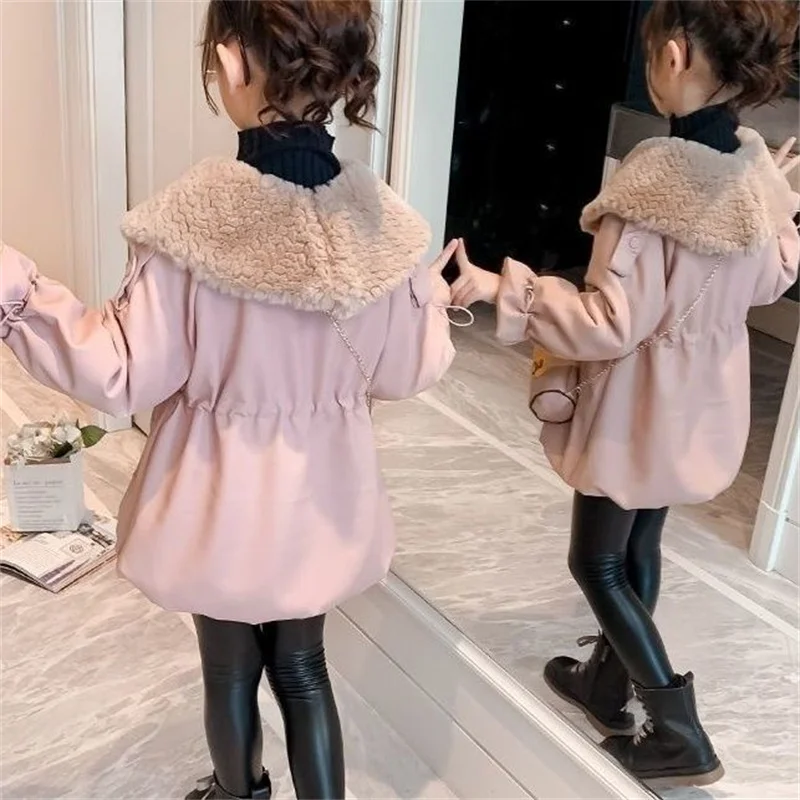 Girls Down Coat Overcoat Jacket Windbreak 2024 With Bag Plus Thicken Winter Autumn Teenagers Warm Christmas Gift Children's Clot