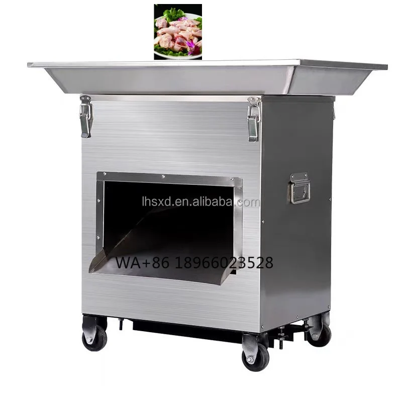 

Commercial Large Feeding Port Chicken Chunks Cutting Machine/fully Automatic Stainless Steel Meat Chunks Cutting Machine