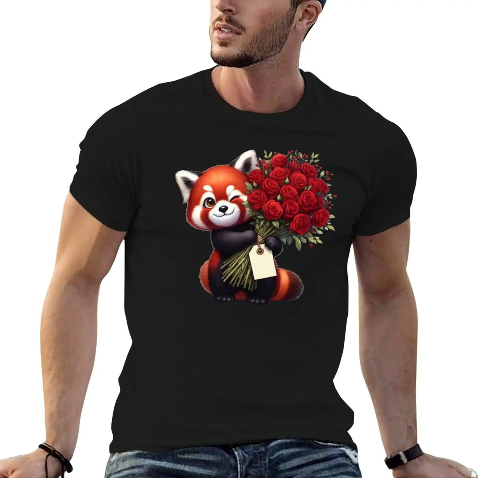 Cute red panda's loving expression! T-Shirt Holiday Lightweight T-Shirt