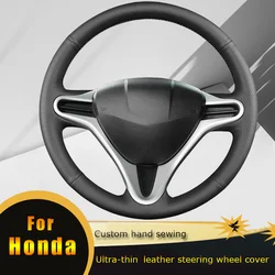 DIY Car Steering Wheel Cover Non Slip Perforated Microfiber Leather For Honda Civic Civic 8 2006 2007 2008-2010 2011 (3-Spoke)