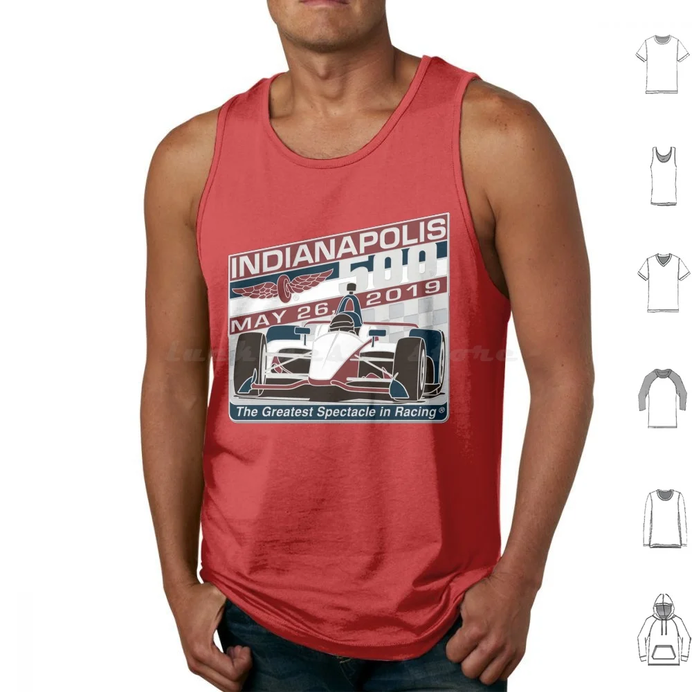 Indianápolis 500 Camisetas sin mangas Estampado Algodón Indycar Alonso Fernando 500 Miles Indianapolis Alonso Garaje Área Garaje