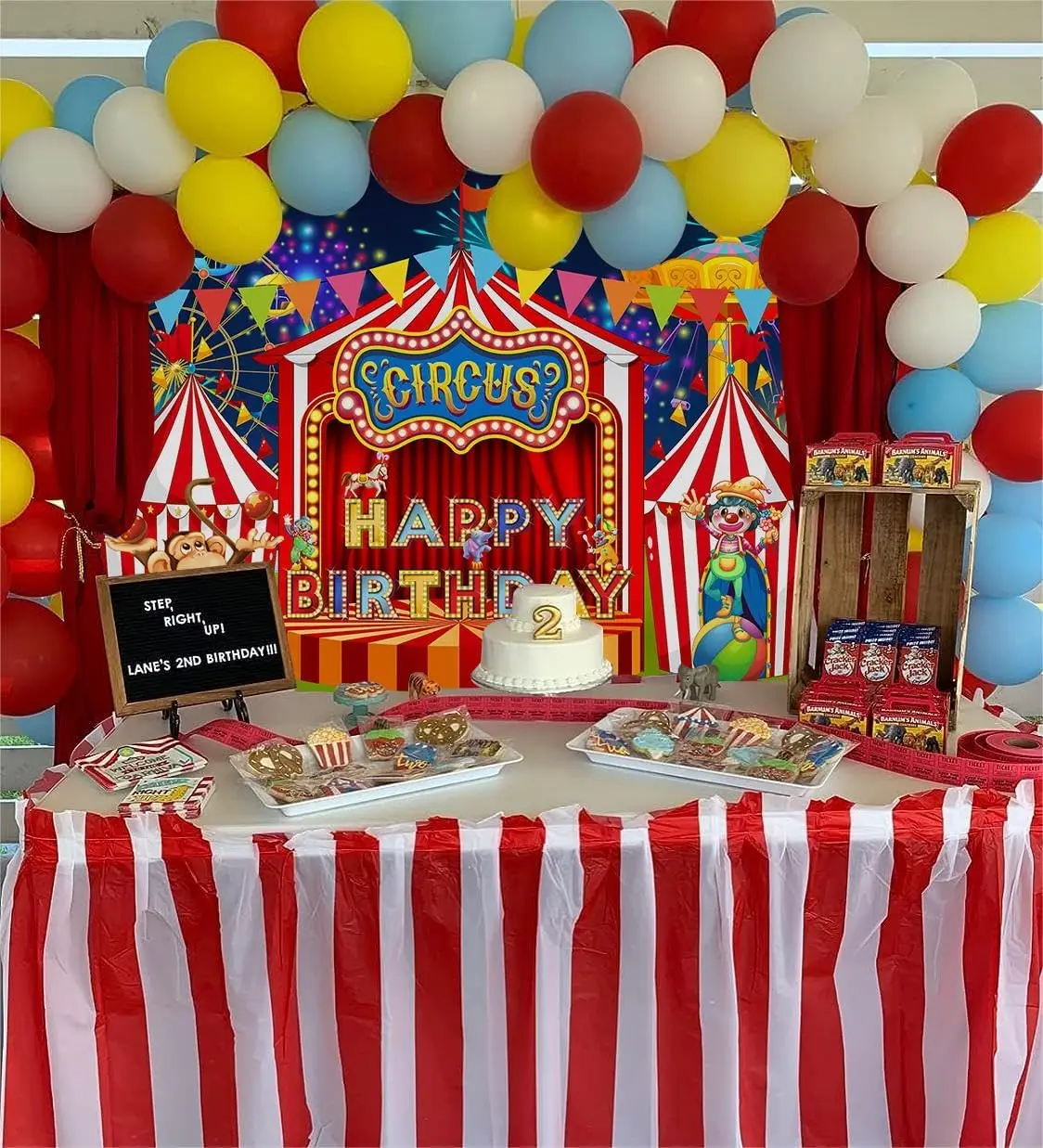 Red Circus Tent Background Kid Birthday Party Decoration Banner Carnival Night Circus Child Portrait Photography Backdrop Custom