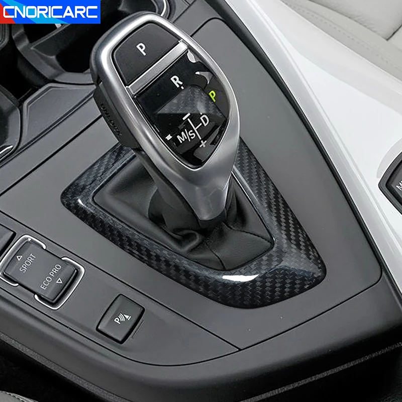 Carbon Fiber Car Console Gear Shift Head Base Frame Decoration Sticker Trim For BMW F20 F30 F32 F22 Interior Accessories
