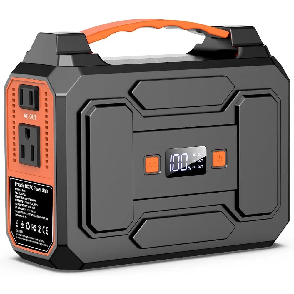 

Portable Power Station 146Wh 200W Peak, Solar Powered with AC Outlet for Camping and Emergency