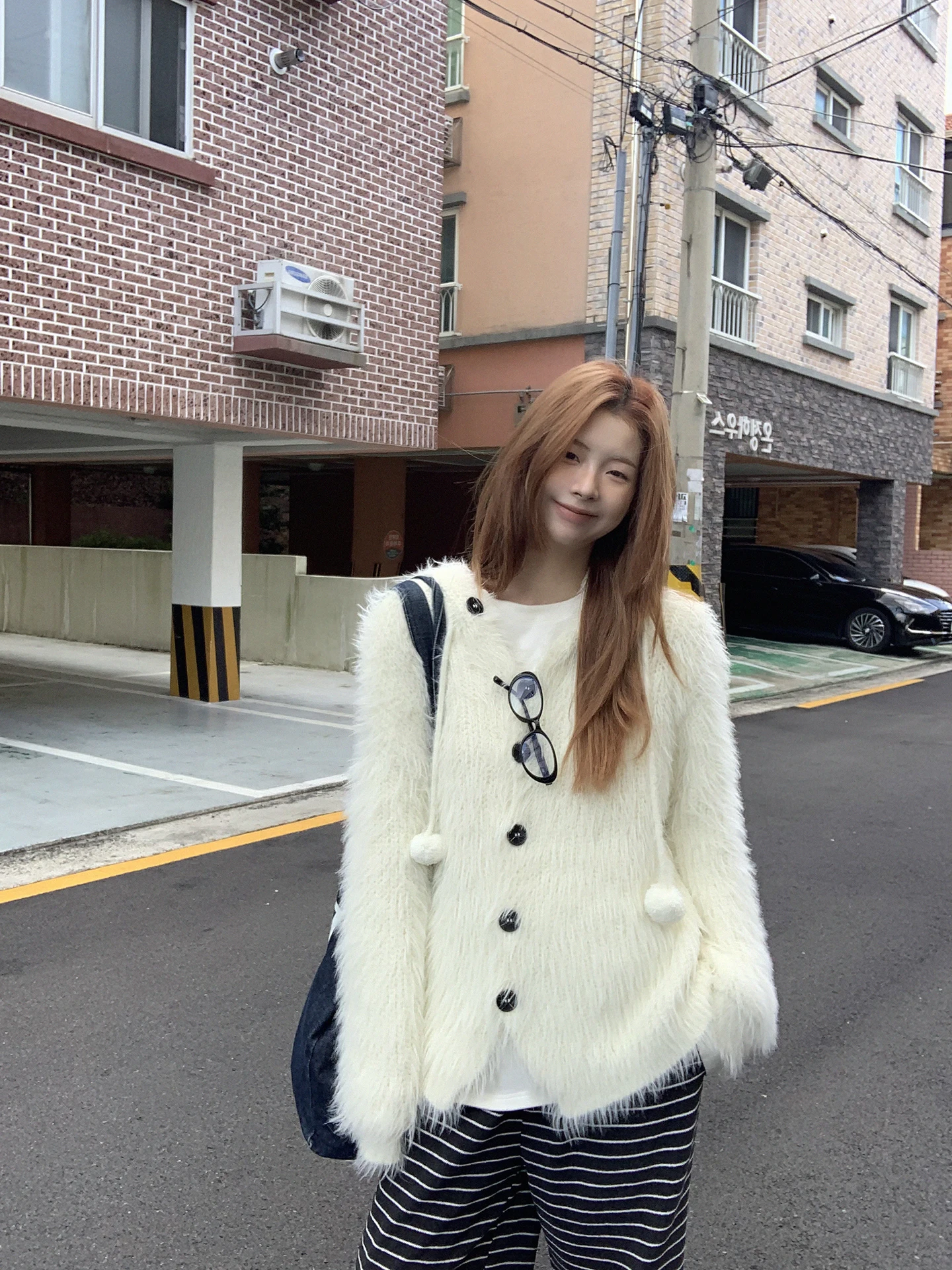 

Chic Knitted Open Cardigan Women's Early Autumn Hat Hood Long Sve White Casual Outerwear Comfortable Breathable Nylon