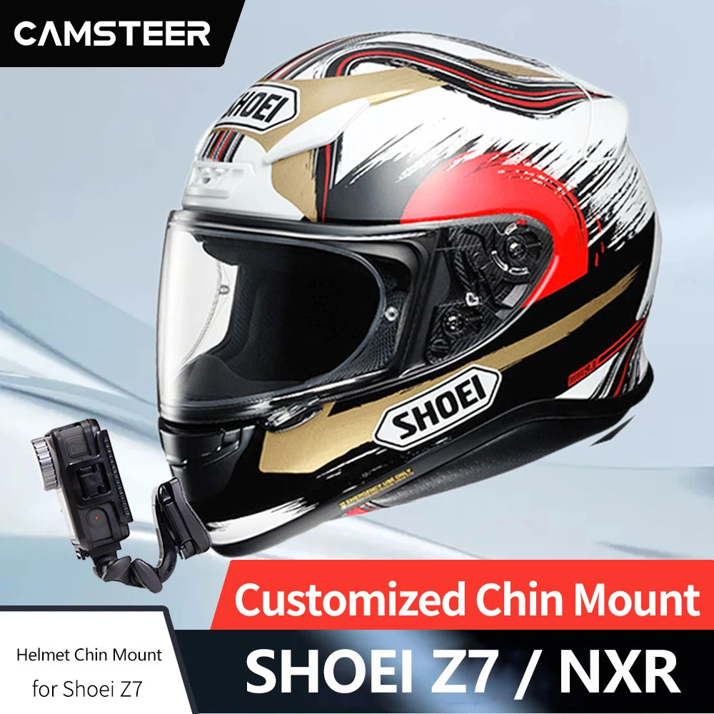 

Shoei NXR Z7 RF1200 Aluminium Custom Helmet Chin Mount for GoPro Hero12 11 10 9 DJI Action5pro 4 3 Insta360 X4 X3 Ace pro Camera