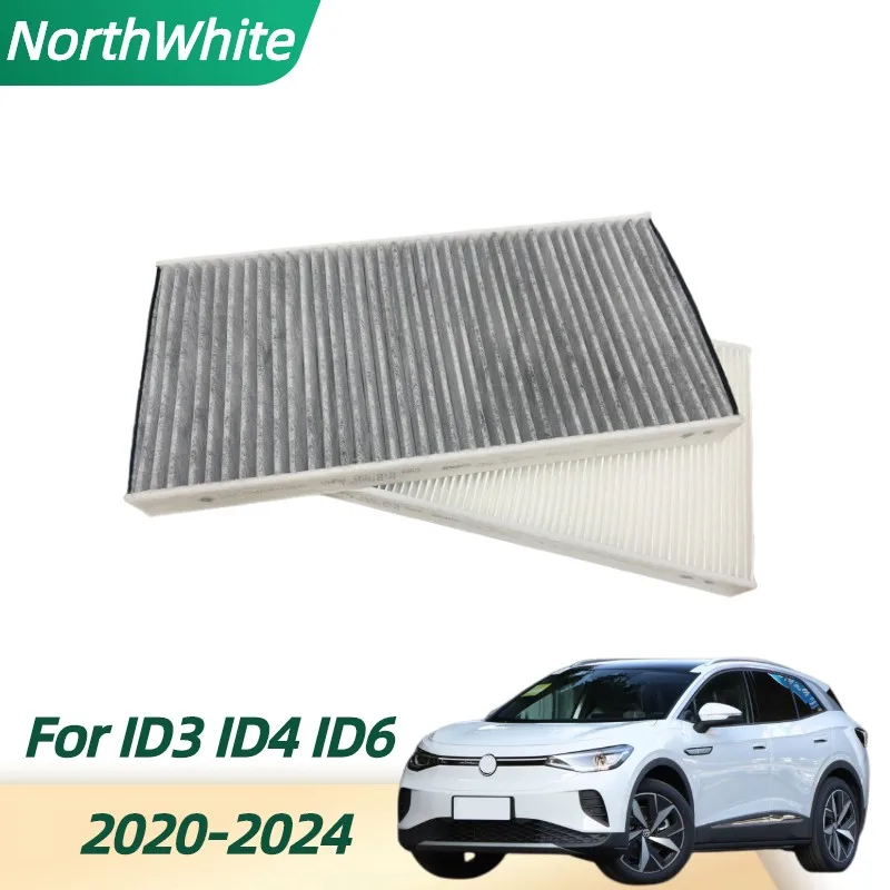 Original For VW ID3 ID4 ID6 2021 2022  2pcs Car Origin Cabin Air Filter Dust& Pollen Filter 1ED819653 1ED819644