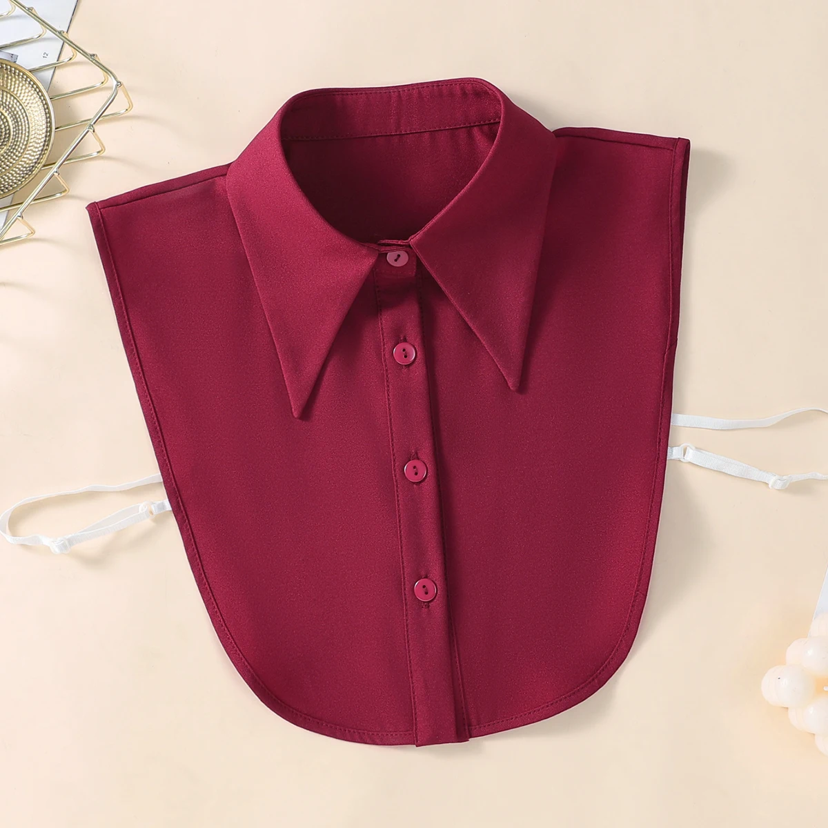 Colletto lungo a punta in Chiffon crittografato da donna colletto finto collare decorativo Casual professionale bianco rosso nero Set di tre pezzi