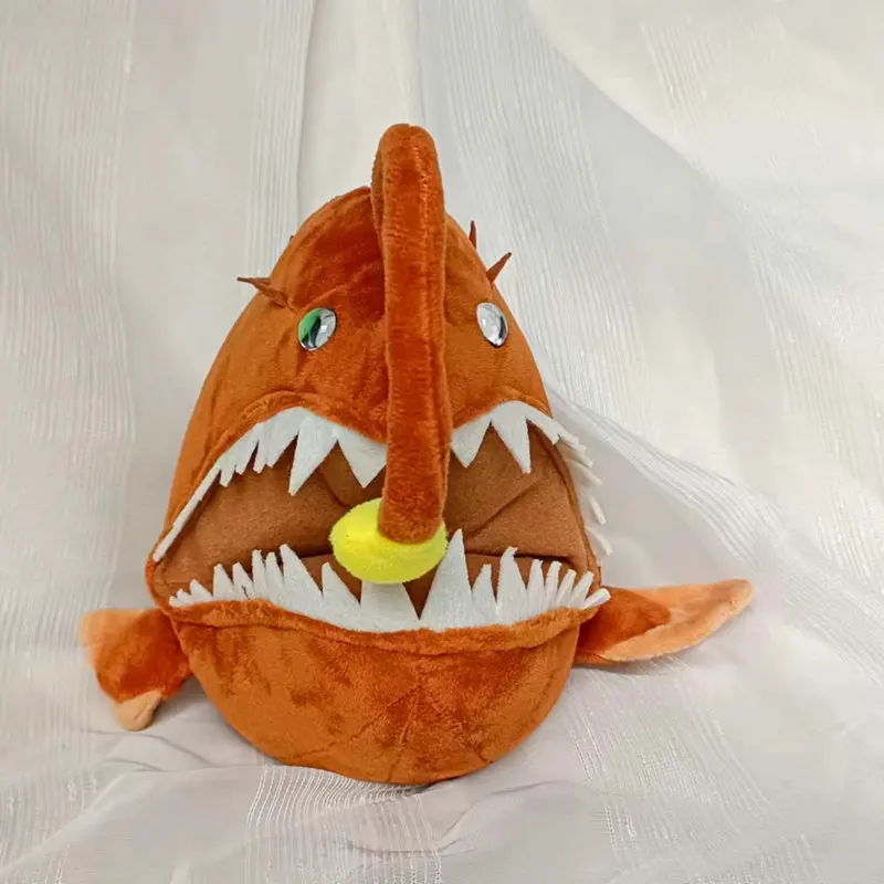 New Original Soft Realistic Lantern Fish Plush Toy Simulation Monkfish Lophiiformes Ocean Animal Doll Birthday Gift For Kids