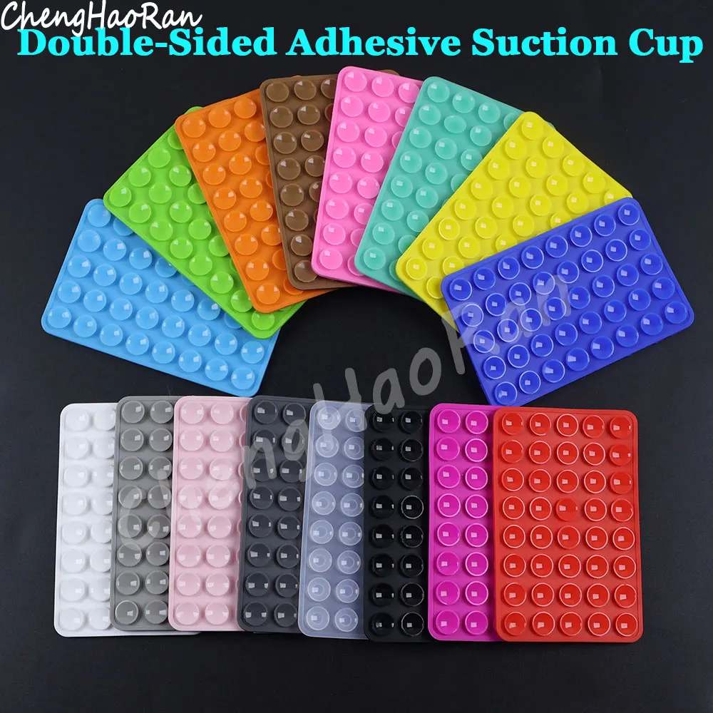 양면 실리콘 흡착 패드, 휴대폰 고정장치 흡착 컵, 뒷면 접착 고무 흡착 패드, 고정 패드 액세서리, 1 개