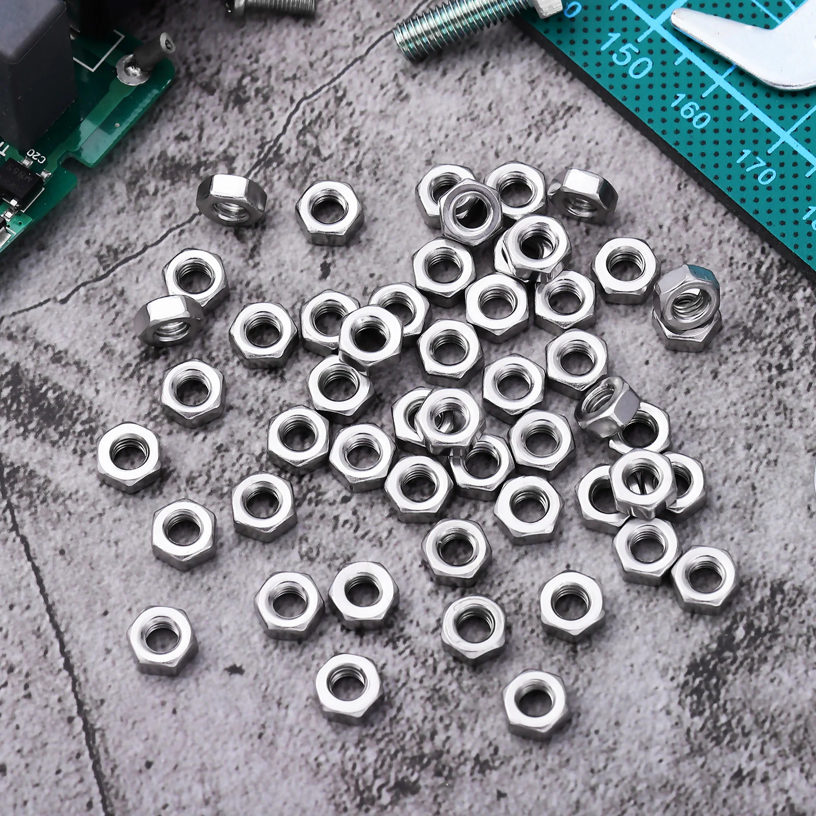 

50 Pcs Screw Nuts Stainless Steel Hexcoupling Mechanical Household Repairing Hardware