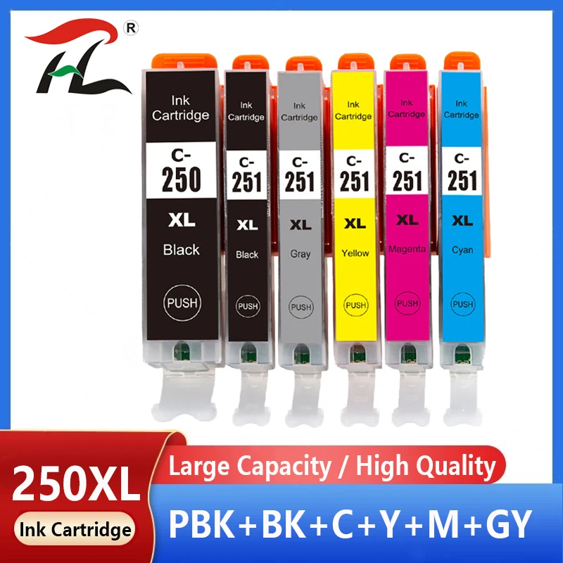 

PGI250 PGI-250 CLI-251 CLI251 Ink Cartridge Replacement for canon PIXMA MG5420 MG5422 MG5520 MG5522 MG6420 IP7220 MX722 printer