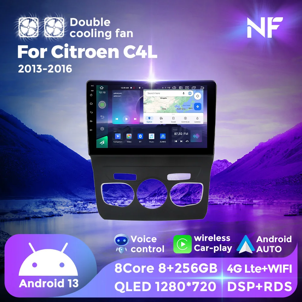 

Автомобильный радиоприемник NF Android 13 7862S QLED для Citroen c4 2 b7 2013 - 2016 мультимедийный видеоплеер GPS для беспроводного Carplay Android авто