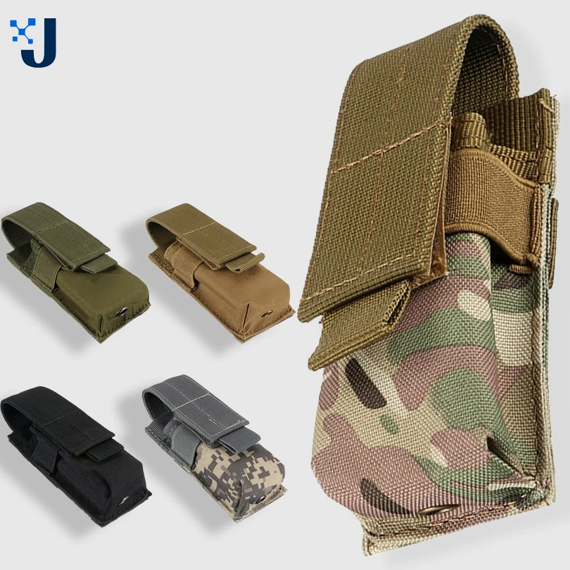 Tactical Magazine Pouch Outdoor Fast Hunting Knife Holster Flashlight Pouch Torch Holder Case Single Pistol Mag Bag Molle