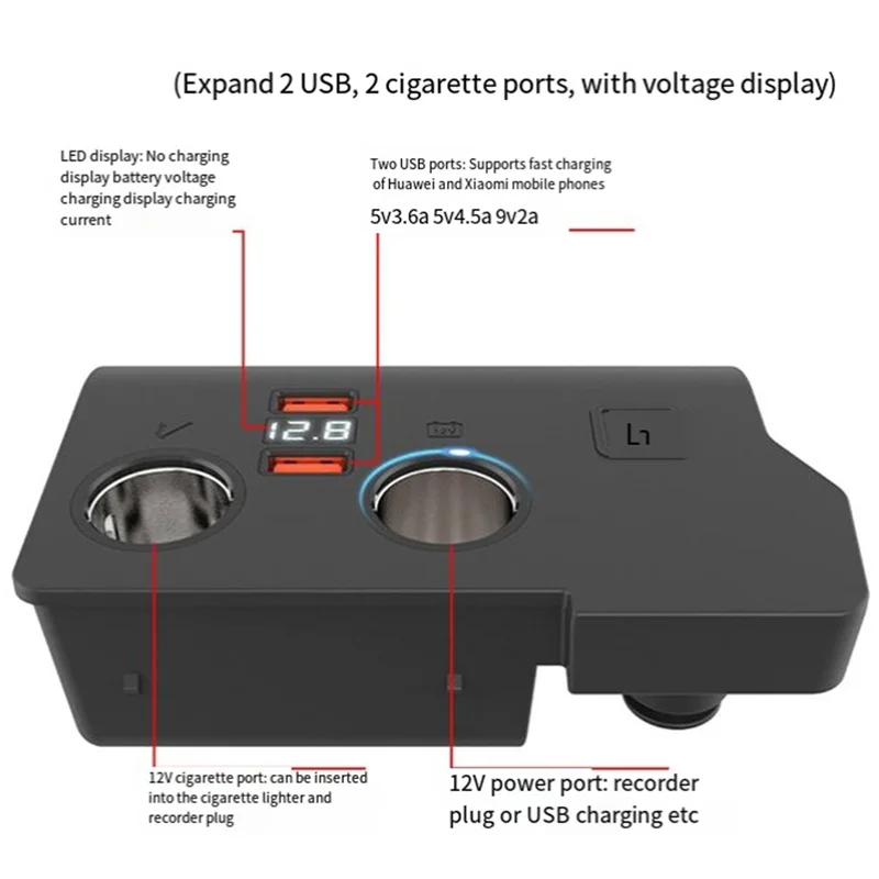For VW Golf 5 Golf 6 Eos MK5 Jetta Scirocco Car Charger Cigarette Lighter USB Splitter One For Two Fast Charging 4