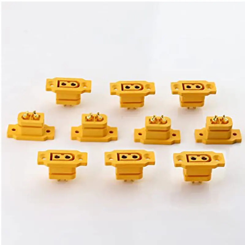 10pcs Amass XT60E-F Female Plug Large Current Gold/Brass Ni Plated Connector Power Battery Connecting Adapter for DIY RC Model