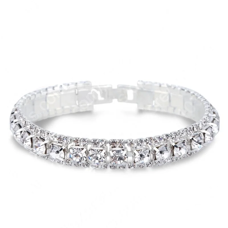 New Arrival  925 Sterling Silver Silve Women Classic Jewelry Holiday Gift  Clear Red Cubic Zircon Bracelet& Bangle Wholesale - Image 2