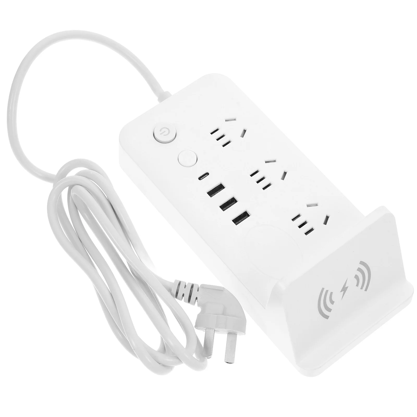 

Wireless Charging Socket 3 USB Ports Premium Pc PP Material Impact Resistant Insulation Safety for Home Office Desk