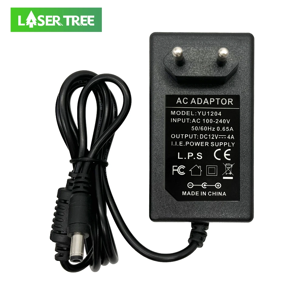 LASER TREE-adaptador de corriente de 12V y 24V, enchufe europeo y estadounidense para módulo láser, cabezal de grabador, bomba de aire, herramientas