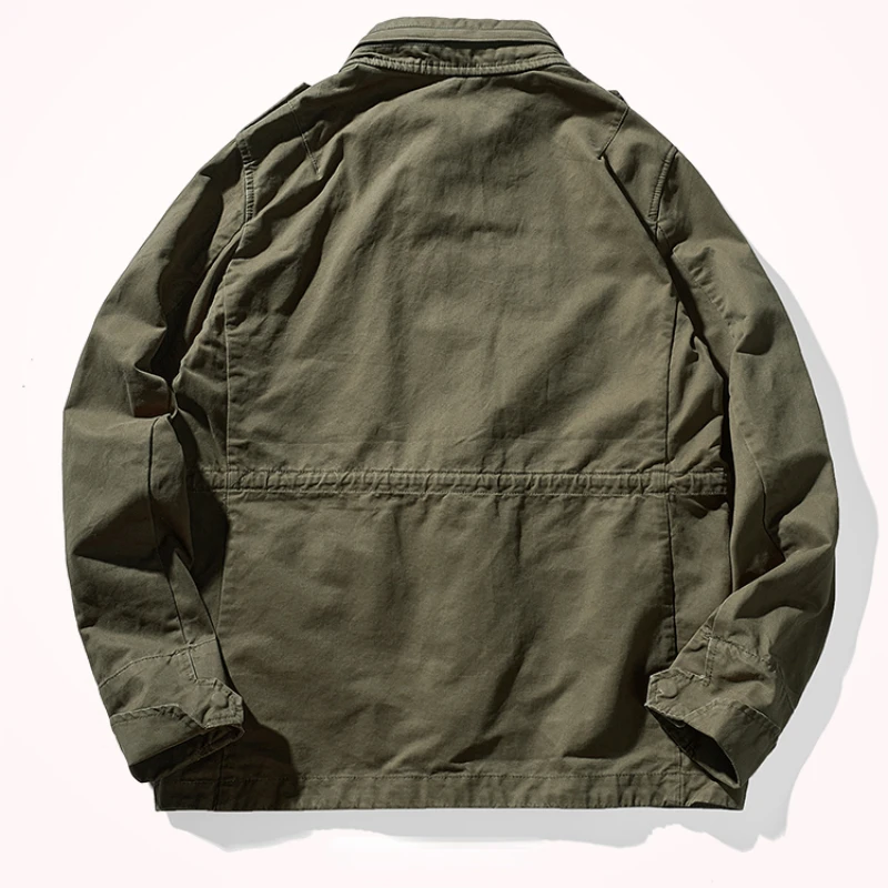 Chaqueta acolchada pesada Retro estilo militar campo duro chico bolsillo herramientas abrigo cortavientos