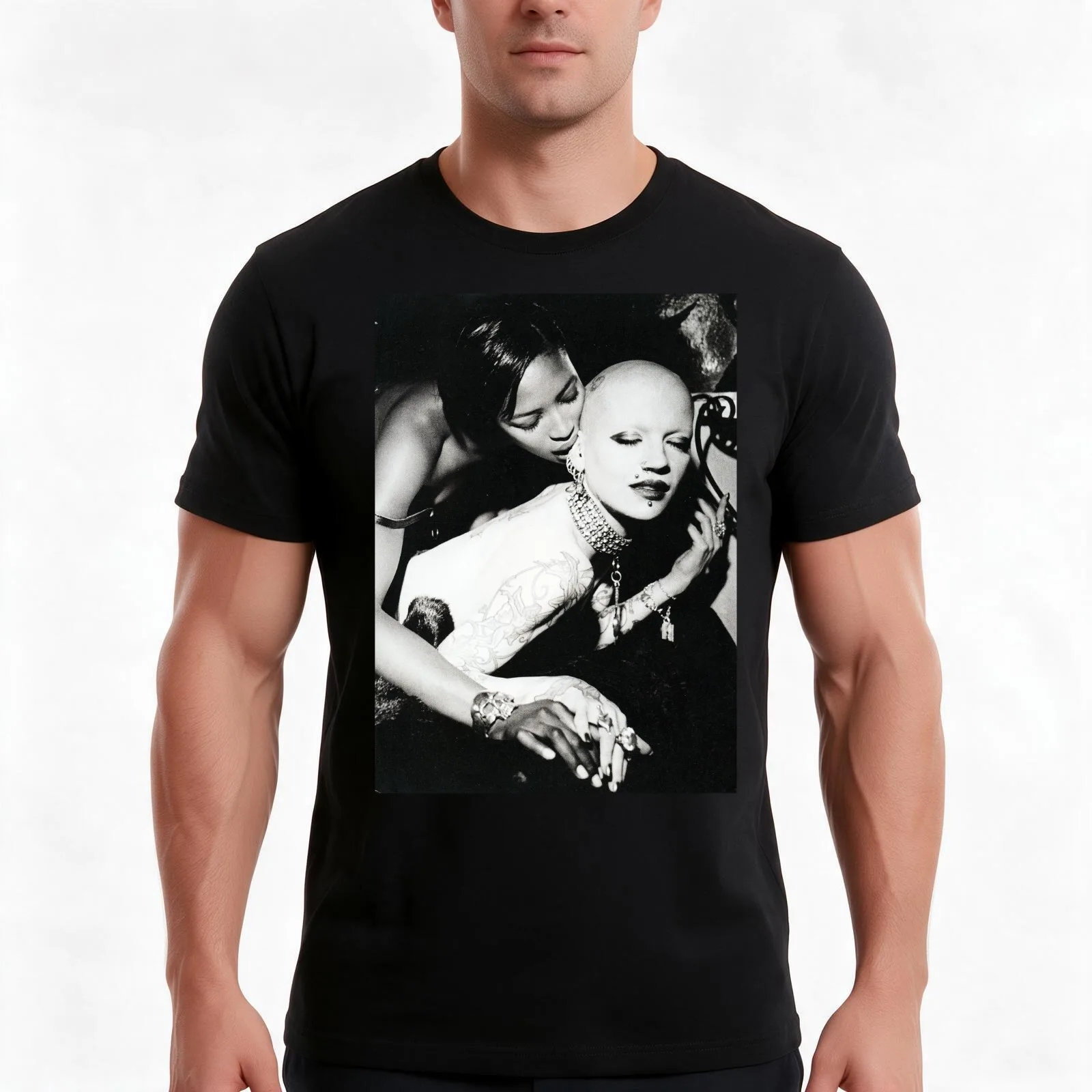 Naomi Campbell and Polly Fey, for i-D magazine T-Shirt, Summer Casual Cotton Tee, Oversized Streetwear Tops, Unisex Men Women