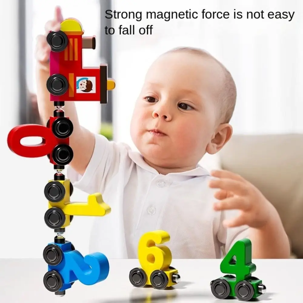 

Magnetic Number Train Toys Cognition Montessori Little Number Train Model Learning Car Wooden Children's Educational Toys