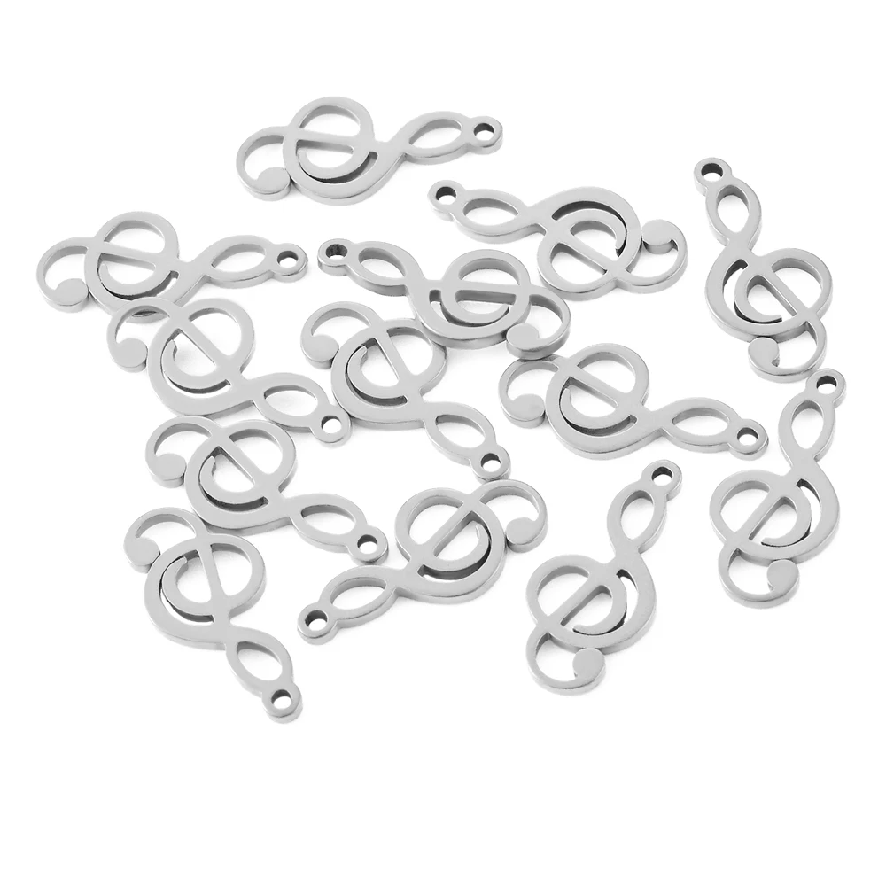 Großhandel 20 Stück/Set Musiknoten-Anhänger aus Edelstahl für Schmuckherstellung DIY Handgemachtes Kunsthandwerk – Detail 2