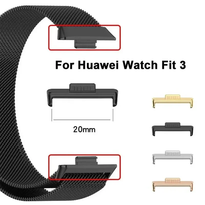 1Pair Adapter for Huawei Watch Fit 3 Watchband Strap Stainless Steel Connector Bracelet Metal Connection Adapter 20mm