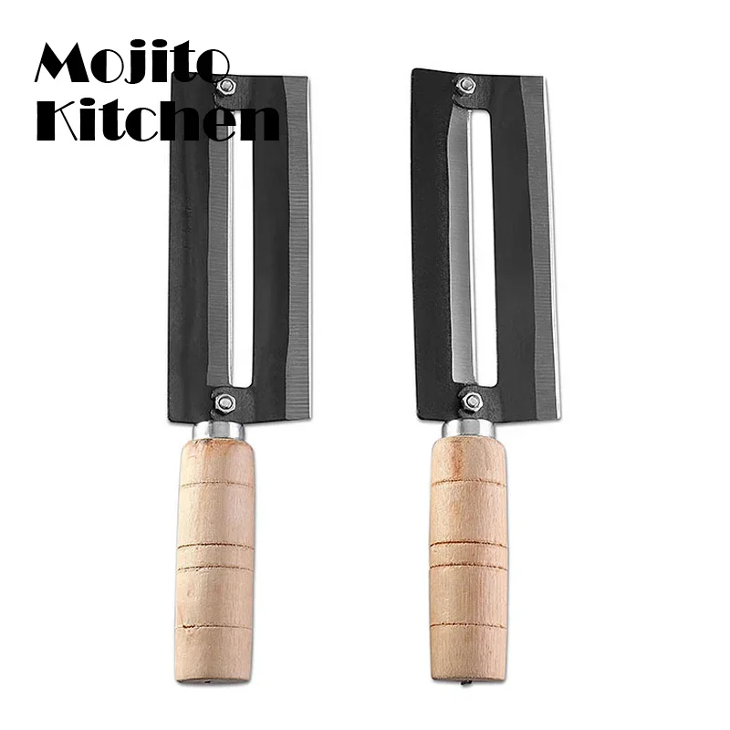 

Sugarcane Peeling Kinfe Pineapple Peeler Carbon Steel Sugar Cane Cutter with Wooden Handle