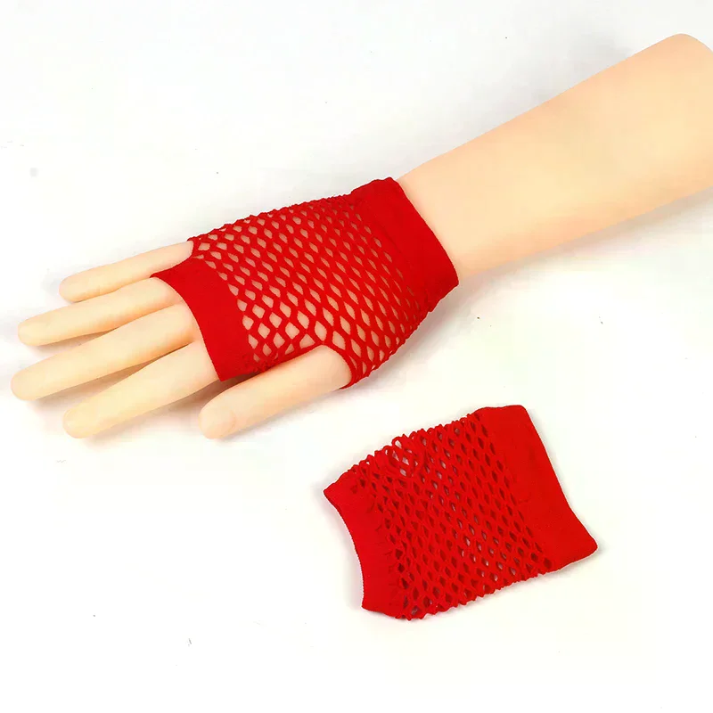 

1Pair Womens Short Fishnet Net Gloves Fingerless Mesh Gloves Punk Rock Fancy Night Club Party Arm Warmer Gloves Sexy Gloves Hot