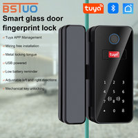 BSTuokey Multifunctional Smart Glass Door Lock Digit Biometric Fingerprint Tuya App Remote Key Electric Smart Digital Door Lock