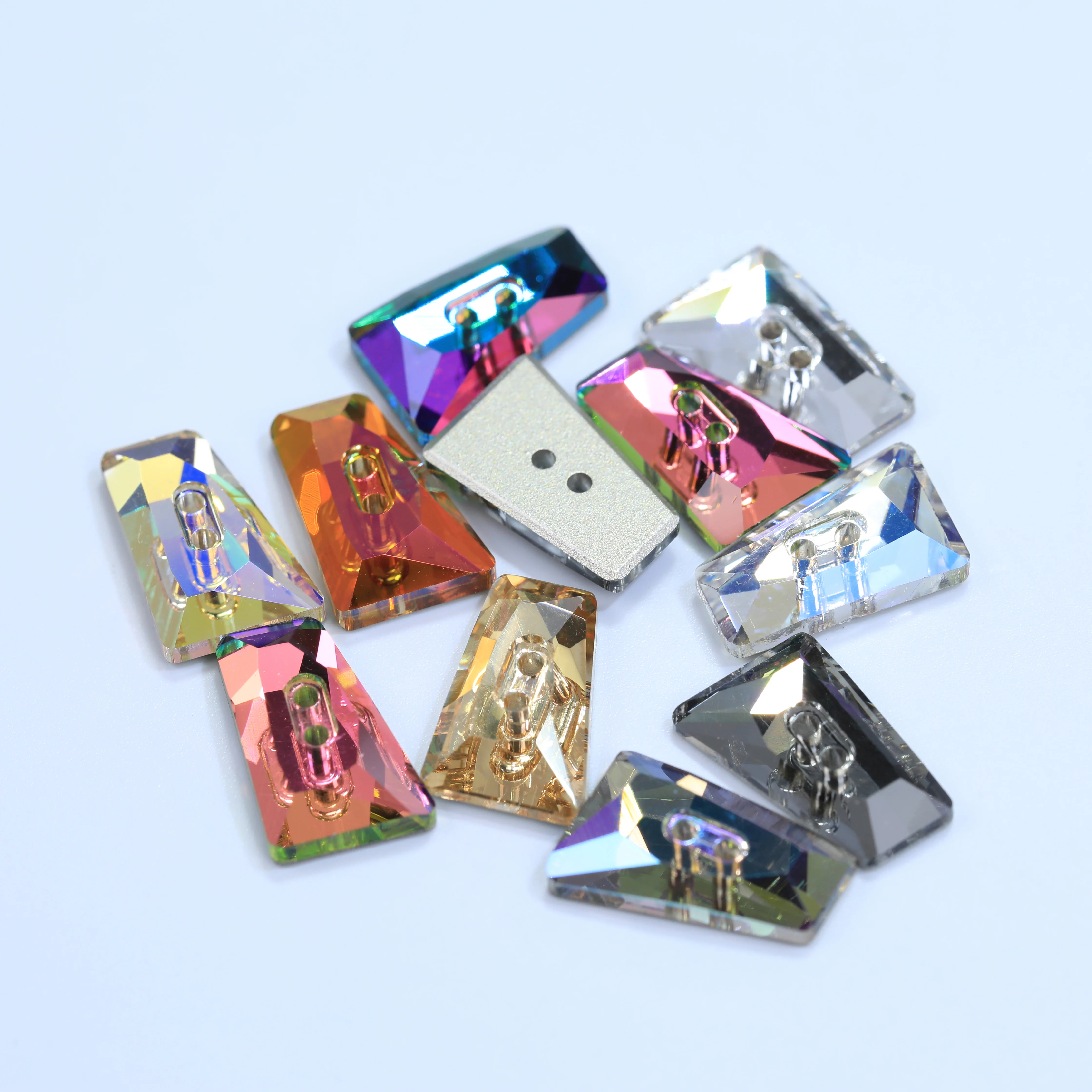 Leiterknöpfe, flache Rückseite, zum Aufnähen, Premium-Glas-Kristall, Normore-Farbe, Strasssteine für DIY-Bastelarbeiten, Schmuck, Kleidung, Kleider, Schuhe, Taschen – Detail 6