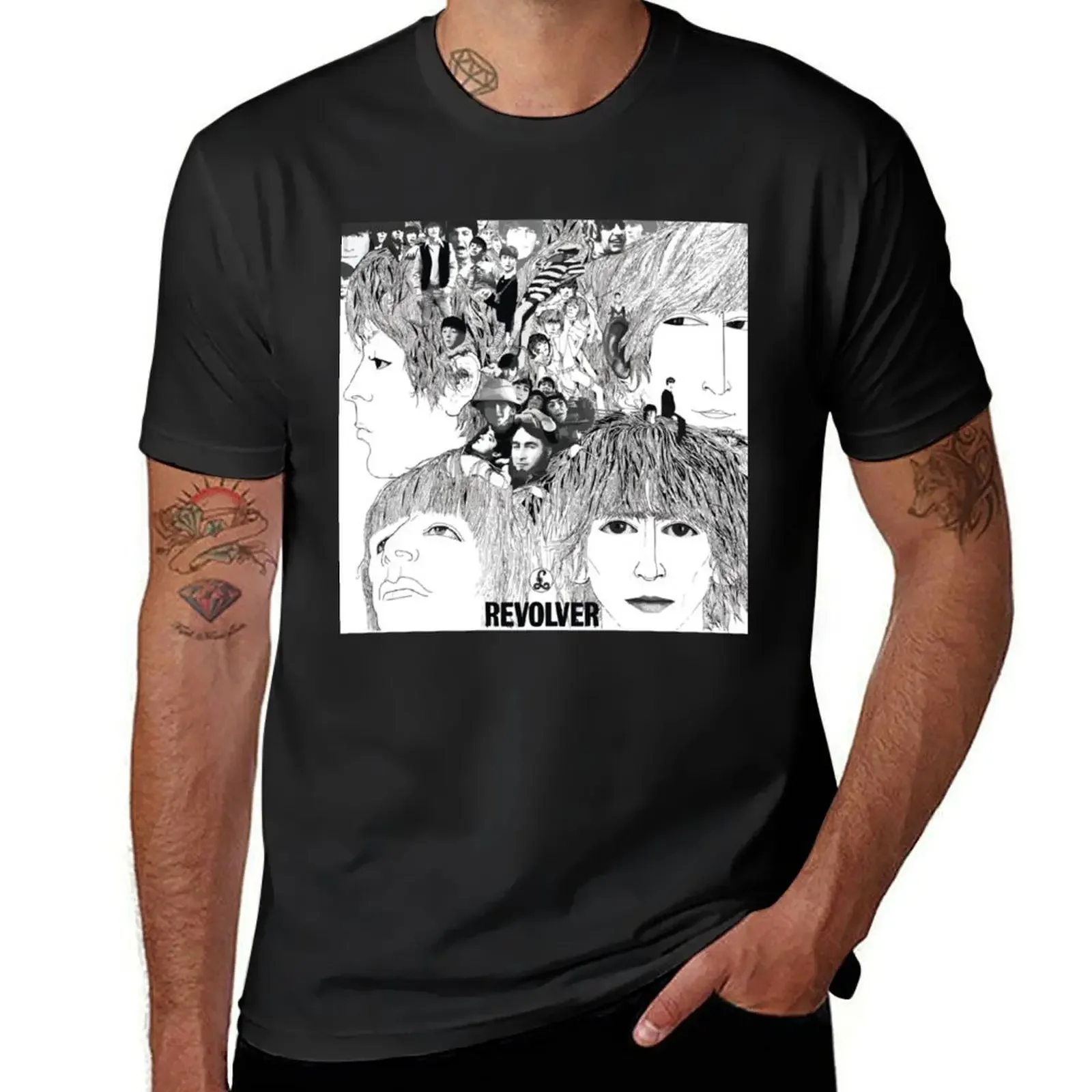 Revolver Album Cover Classic T-Shirt Short sleeve tee blue archive mens graphic t-shirts pack