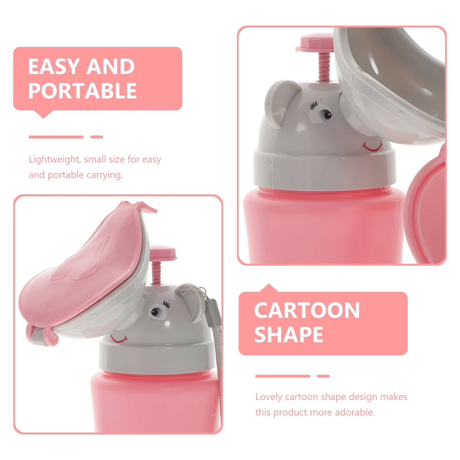 

1 шт., автомобильный писсуар, мини-бутылка, легкий портативный детский писсуар, дорожная чашка для мочи, контейнер для горшка для малышей, без утечки, мультяшный дизайн