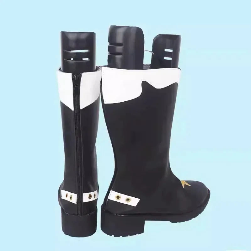 Sepatu Boots Cosplay Ensemble Stars Mikejima Madara Sepatu Wanita Pria Permainan Peran Tabung Panjang Hitam